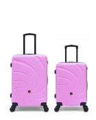 Set van 2 roze weekend- en hutkoffers Serena 67/57 cm