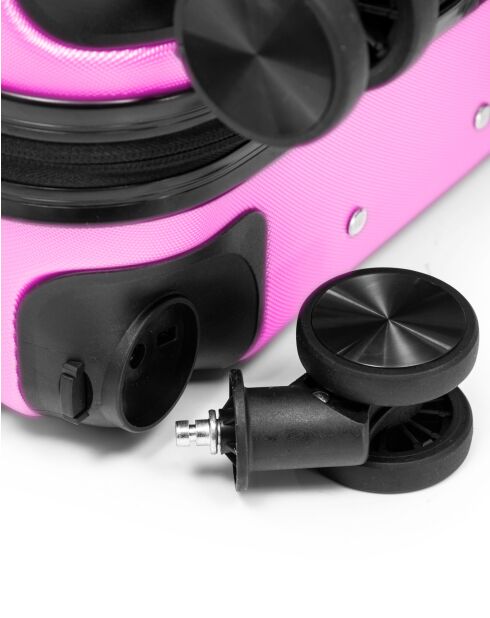 Set van 2 roze weekend- en hutkoffers Serena 67/57 cm