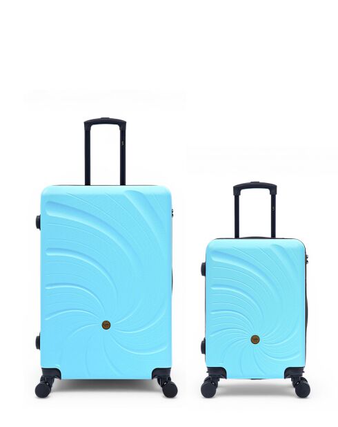 Set van 2 grote koffers en cabine Serena 77/57 cm hemelsblauw