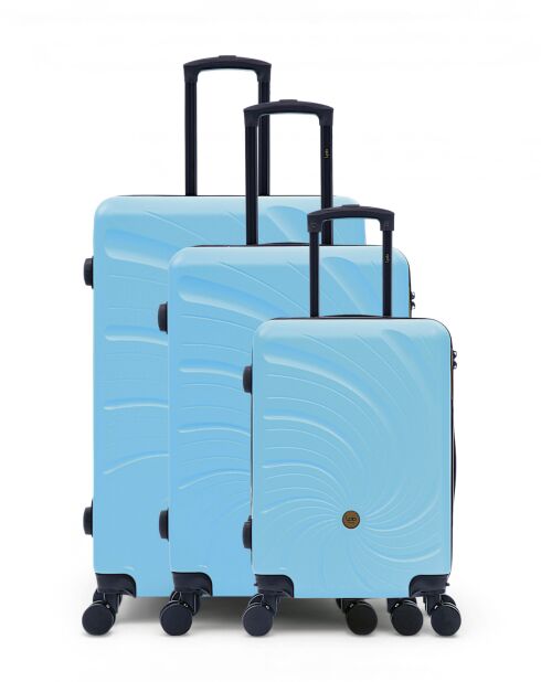 Set van 3 - Serena 77/67/57 cm hemelsblauwe grote koffers, weekend en cabine