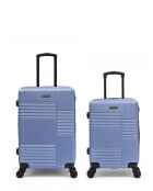 2er-Set Livia 67/57 cm blaue Wochenend- und Handgepäckkoffer