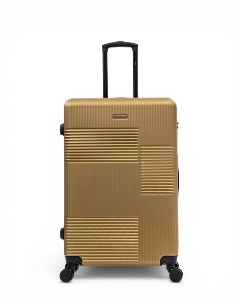 Set van 2 grote en weekendkoffers Livia 77/67 cm donkerbeige