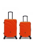 Set mit 2 orangefarbenen Wochenend- und Kabinenkoffern Serena 67/57 cm