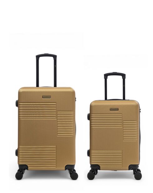 2er-Set Livia Wochenend- und Handgepäckkoffer 67/57 cm dunkelbeige