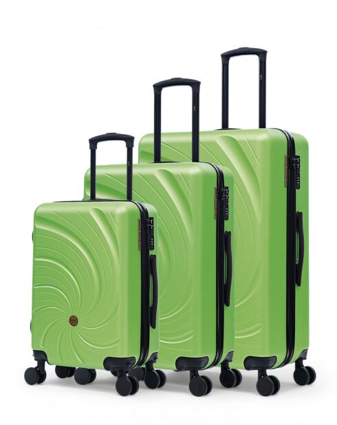 Set van 3 - Serena 77/67/57 cm groene grote koffers voor in het weekend en in de cabine