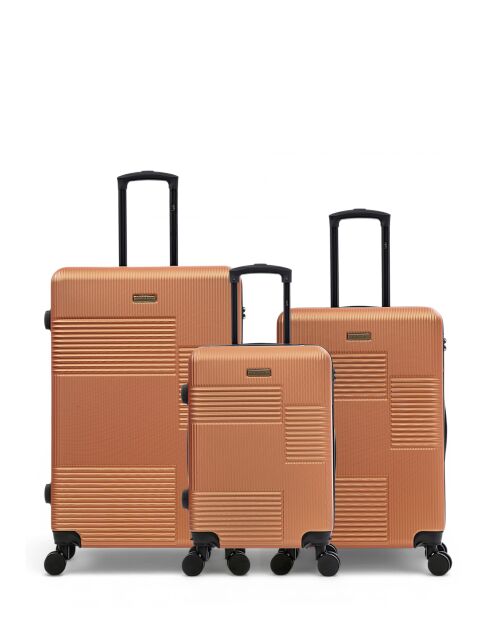 Set mit 3 großen Koffern, Wochenende und Kabine Livia 77/67/57 cm orange