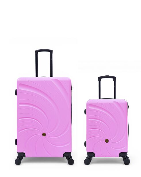 Set mit 2 großen Koffern und Kabine Serena 77/57 cm rosa