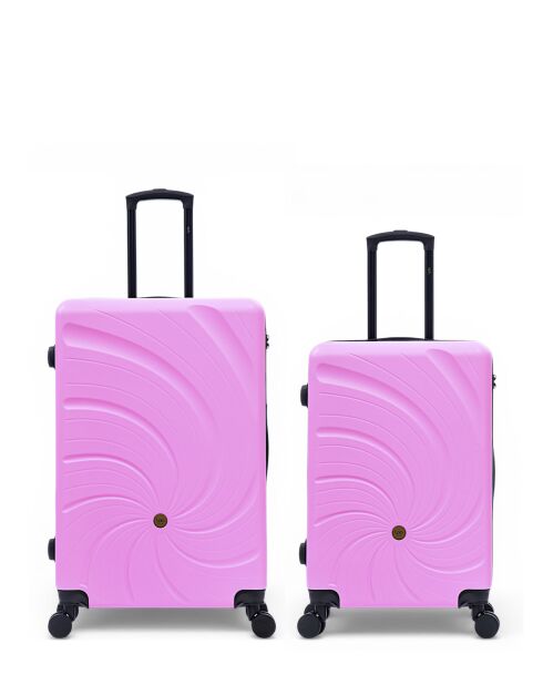 Set mit 2 großen Koffern und Weekend Serena 77/67 cm rosa