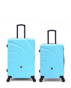 Set van 2 grote koffers en weekend Serena 77/67 cm hemelsblauw