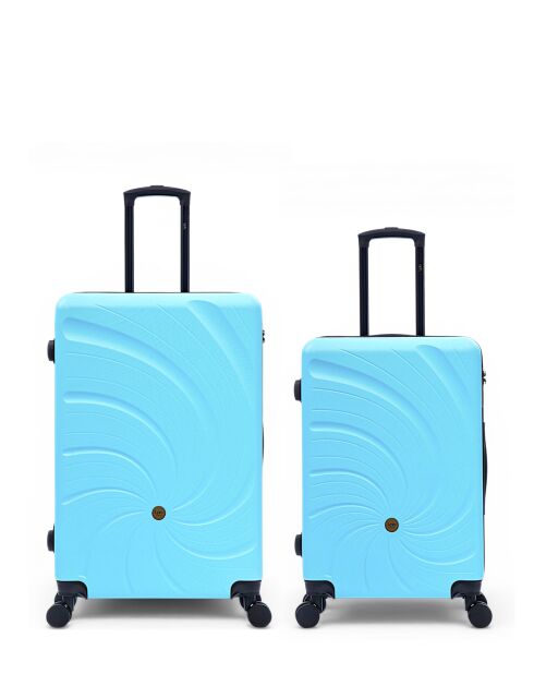 Set van 2 grote koffers en weekend Serena 77/67 cm hemelsblauw