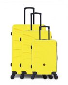 Set van 3 - Serena 77/67/57 cm gele grote koffers, weekend en cabine