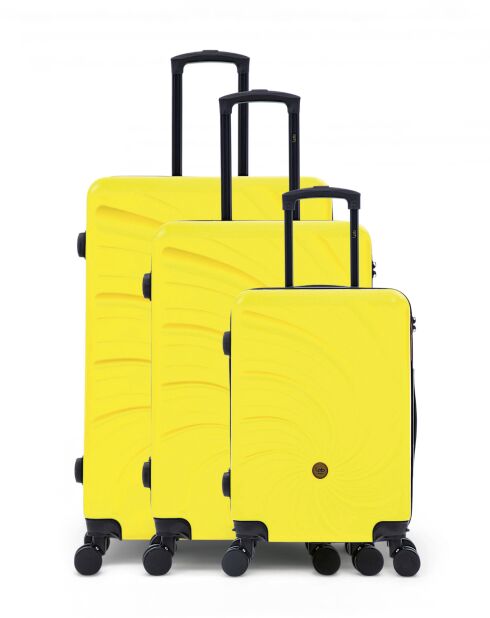 3er-Set - Serena 77/67/57 cm gelbe große Koffer, Wochenende und Kabine