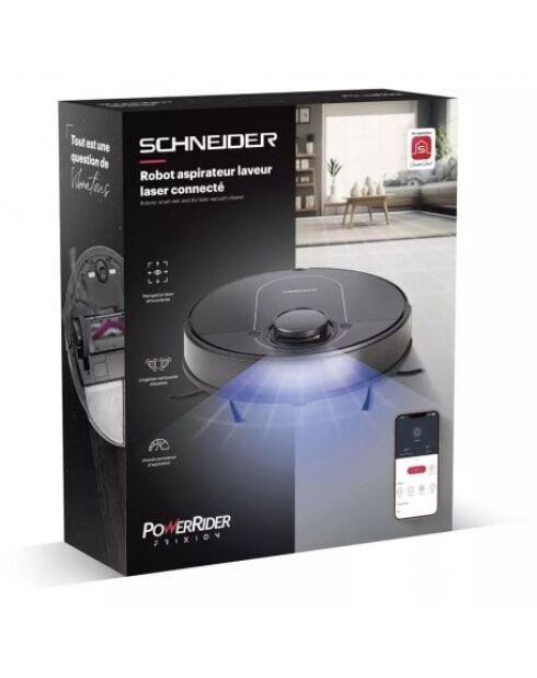 Robot aspirateur laser connecte modèle SCVC23LVIB noir - 35 x 35 x 9.7 cm