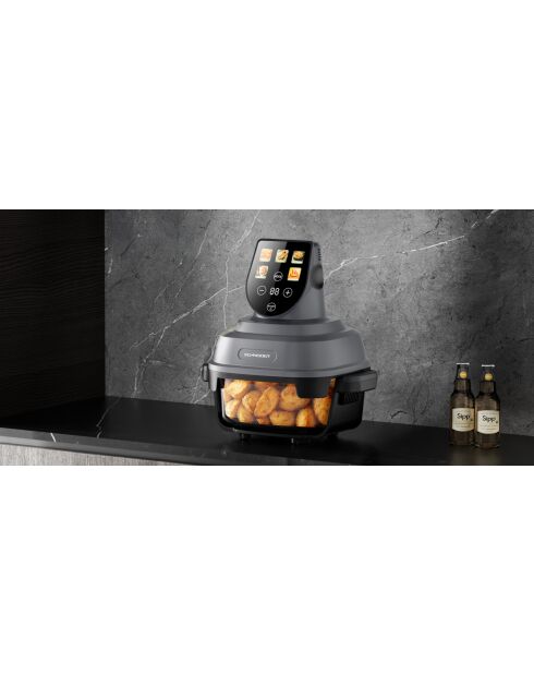 Friteuse à air panoramique avec bolsen verre modèle Crispi or gris