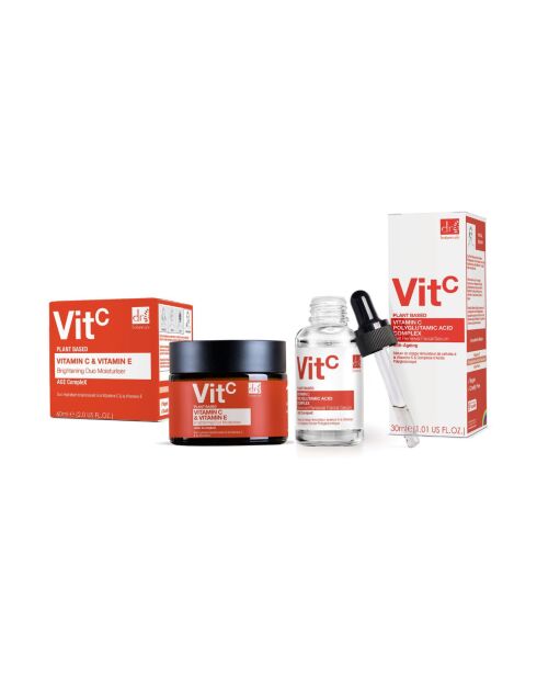 Kit dúo de humectantes antienvejecimiento con vitamina C y sérum facial avanzado