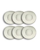 Lot 6 assiettes creuses boral en grès beige - D.21 cm