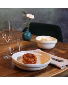 Lot 6 asiettes creuses ora en porcelaine beiges - D.21 cm