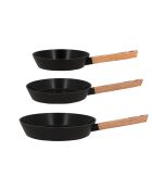 Set mit 3 schwarzen Ector Bratpfannen aus Aluminium — 20/24/28 cm