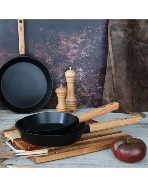 Set de 3 poêles Ector noires en aluminium – 20 / 24 / 28 cm