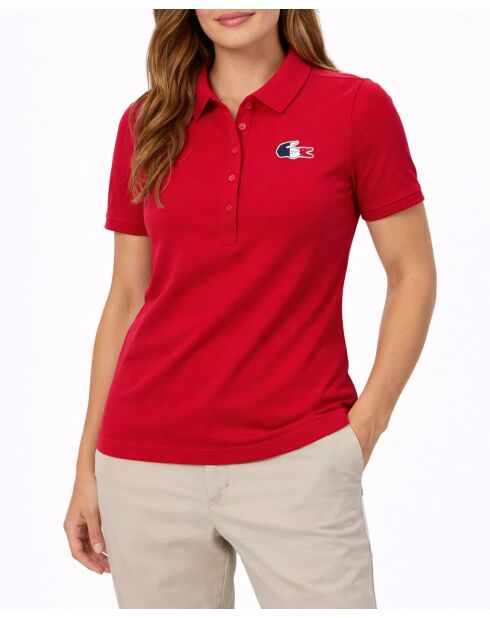 Polo MC en coton rouge