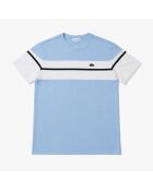 Regulär geschnittenes Piqué-T-Shirt mit Panoramaprint/weiß