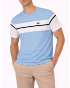 Regulär geschnittenes Piqué-T-Shirt mit Panoramaprint/weiß