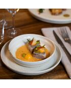 Lot 6 asiettes creuses ora en porcelaine beiges - D.15.5cm