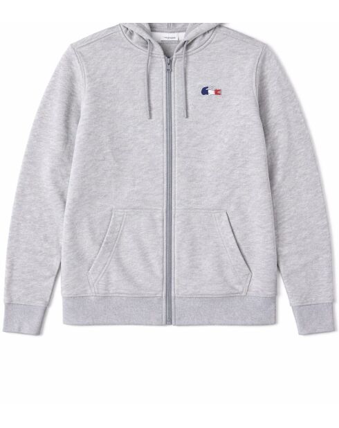 Sweatshirt van gemêleerd zilverkleurig katoen