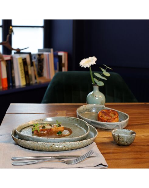 Lot 6 coupelles sigma 7cm en porcelaine vertes - 7,5cl