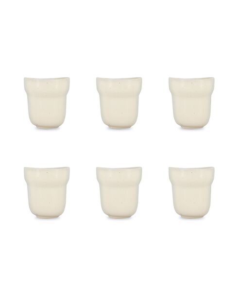 Lot 6 mugs ora en porcelaine beiges - 32CL