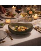 Set de 6 platos de sopa Oli de gres verde — D.20,5 cm