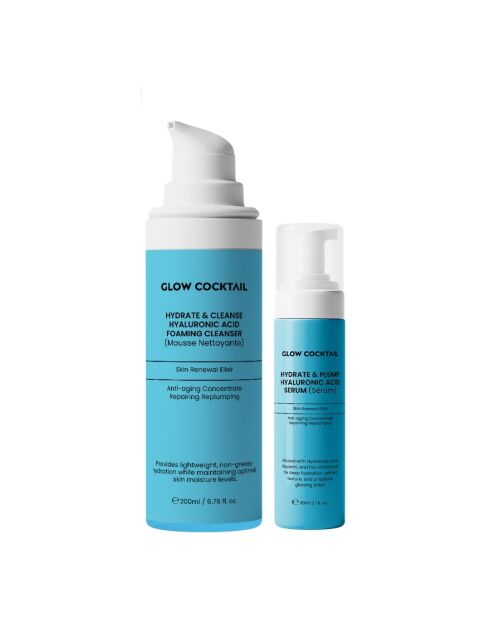 Schuimende reiniger met hyaluronzuur - 200 ml + hydraterend en opvullend serum met hyaluronzuur - 30 ml