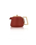 Viggo gietijzeren paprikatheepot met handvat, houten deksel - 50cl