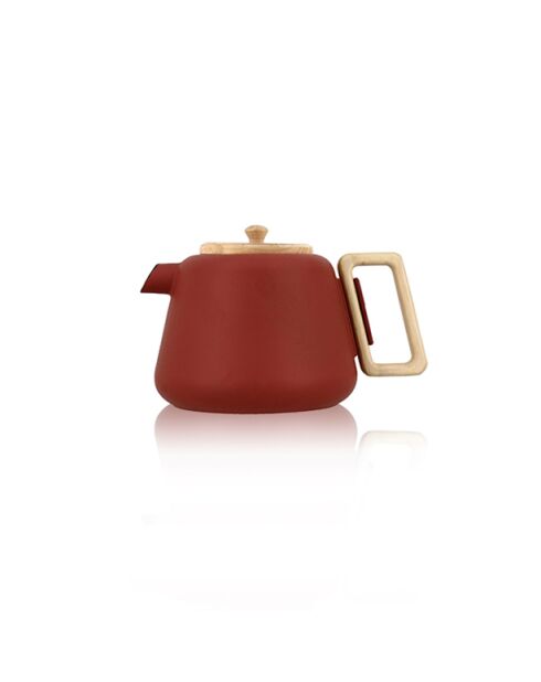 Viggo gietijzeren paprikatheepot met handvat, houten deksel - 50cl