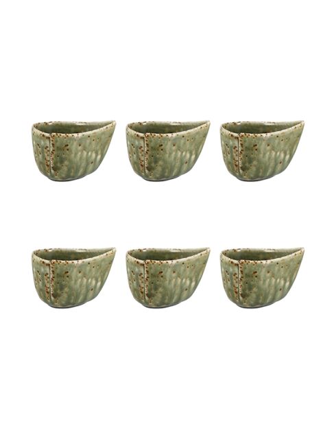 Lot de 6 saucières Sigma en porcelaine vertes - 10cl