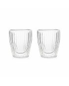 Lot 2 tasses hera en verre borosilicate tranparentes double paroi - 12cl