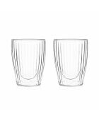 Lot 2 tasses hera en verre borosilicate tranparentes double paroi - 35cl