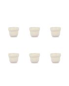 Lot 6 tasses ora en porcelaine beiges - 15cl
