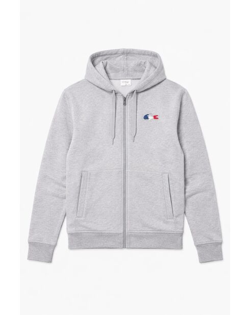 Sweat-shirt en coton argenté chiné