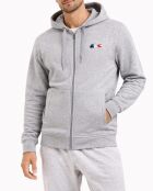 Sweat-shirt en coton argenté chiné