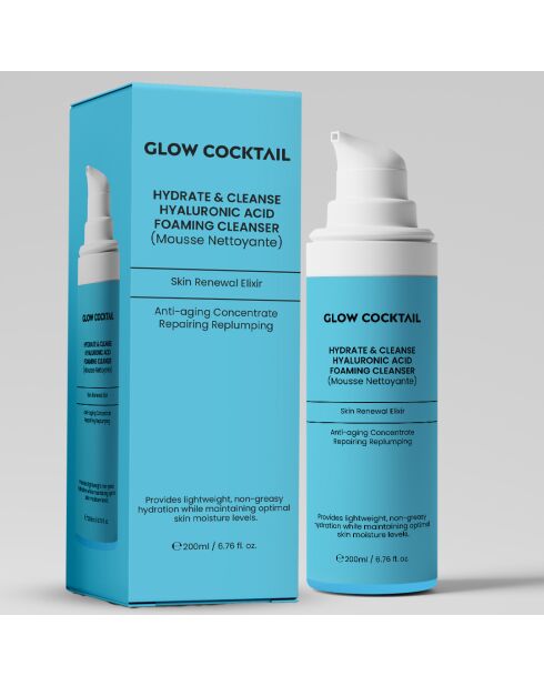 Limpiador espumoso con ácido hialurónico Hydrate & Cleanse, 200 ml