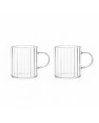 Lot 2 tasses leia en verre borosilicate tranparentes avec anse -10cl