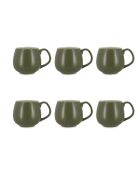 Lot 6 mugs oli h9cm oli grès verts - 38cl
