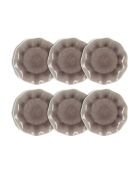 Juego de 6 platos de postre Nova blancos y morados en gres de Parma — D.21,7 cm