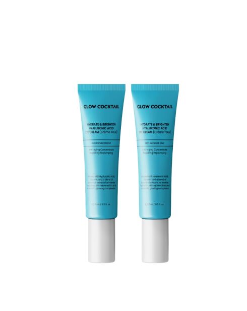 2 x Hyaluronzuur oogcrème hydrateert en verheldert 15 ml