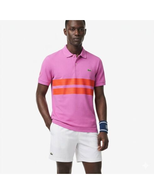 Polo L.12.12 malva mesh-banden met klassieke pasvorm