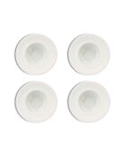 Lot 4 assiettes gourmet urus 23.5cm en porcelaine blanches et bleues - D.23 cm
