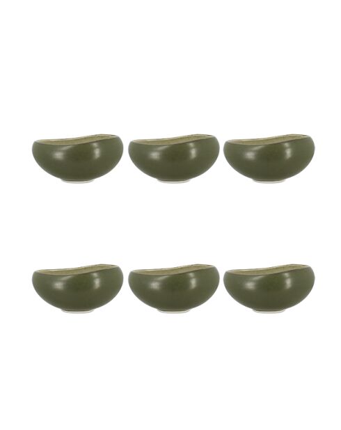 Set di 6 piatti da minestra Oli 15,5 cm in gres verde - 60 cl