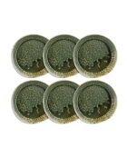 Set mit 6 Sigma-Tassentellern aus grünem Porzellan — D.20,5 cm