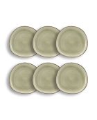Set di 6 piatti da dessert Oli in gres verde — D.22 cm